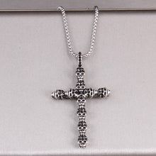 Load image into Gallery viewer, Skulls Pattern Cross Pendant