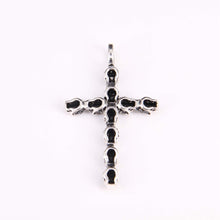 Load image into Gallery viewer, Skulls Pattern Cross Pendant