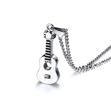 Load image into Gallery viewer, Silver Tone Acoustic Guitar Pendant