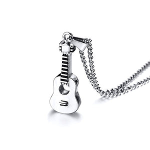 Silver Tone Acoustic Guitar Pendant