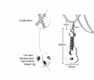 Silver Tone Acoustic Guitar Pendant