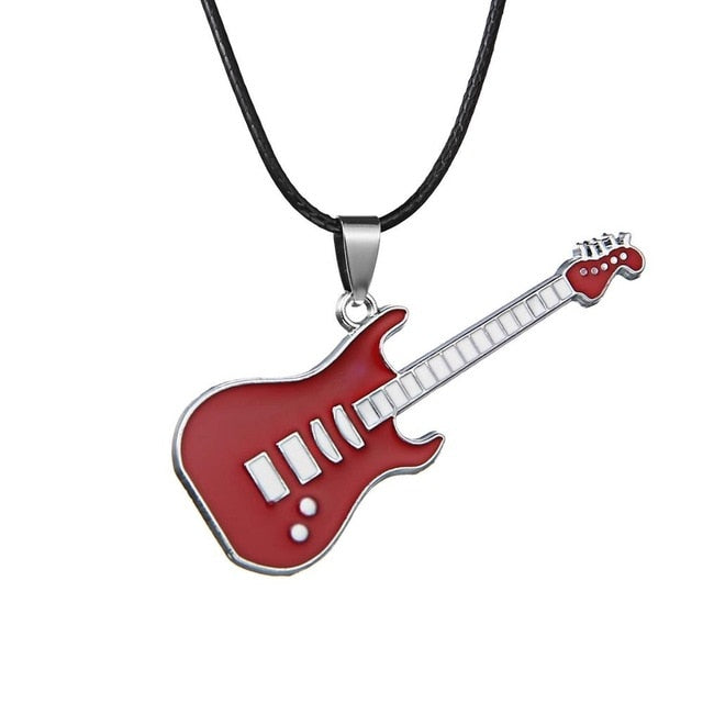 Trendy Leather Chain Guitar Necklace