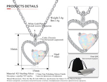 Load image into Gallery viewer, Opal Cubic Zirconia Heart Pendant