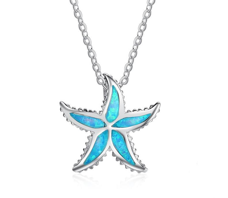 Opal Starfish Pendant