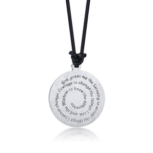 Wisdom Serenity Prayer Round Pendant