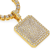 Load image into Gallery viewer, Gold Silver Square Dog Army Tag Pendant  Hip Hop