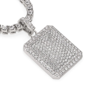 Gold Silver Square Dog Army Tag Pendant  Hip Hop