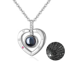 Load image into Gallery viewer, Woman Necklace Love Memory 100 Languages I Love You to