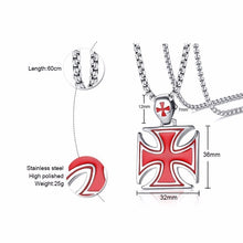 Load image into Gallery viewer, Red Iron Cross Pendant(Templar)