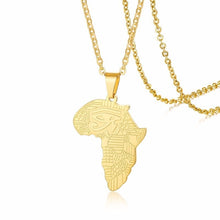 Load image into Gallery viewer, Unisex Golden Africa Map Pendant