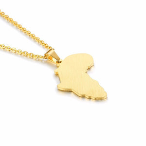 Unisex Golden Africa Map Pendant