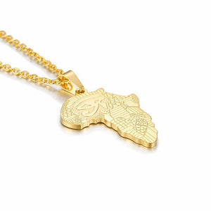 Unisex Golden Africa Map Pendant