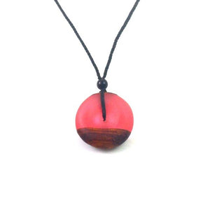 Antique Solid Wood Resin Necklace