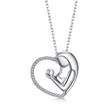 Load image into Gallery viewer, Mom Silver Heart Necklace