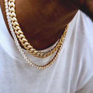 2Pcs/Set Hip Hop Chain Necklace