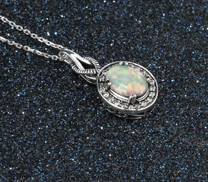 Antique Silver Opal Necklace