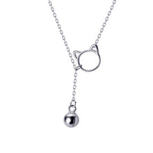 Load image into Gallery viewer, Cat Ear with Silver Bell Pendant