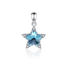Load image into Gallery viewer, Blue-Pink Crystal Flower Pendant