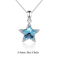 Load image into Gallery viewer, Blue-Pink Crystal Flower Pendant