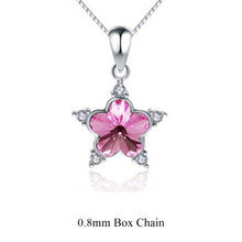 Load image into Gallery viewer, Blue-Pink Crystal Flower Pendant